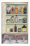 Illustration of Medicine Cabinet Filled with Watkins Products by Anonymous