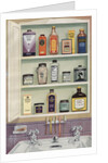 Illustration of Medicine Cabinet Filled with Watkins Products by Anonymous