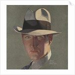 Illustration of Man Wearing Grey Fedora by Percy Edward Anderson