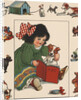 Illustration of Little Girl Reading to Her Dog by Anonymous