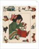 Illustration of Little Girl Reading to Her Dog by Anonymous