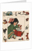 Illustration of Little Girl Reading to Her Dog by Anonymous
