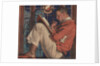 Illustration of Man Reading and Smoking Pipe by Anonymous