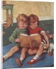 Illustration of Brother and Sister Reading by Anonymous