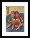 Illustration of Brother and Sister Reading by Anonymous