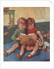 Illustration of Brother and Sister Reading by Anonymous