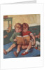 Illustration of Brother and Sister Reading by Anonymous
