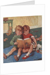 Illustration of Brother and Sister Reading by Anonymous