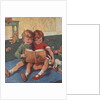 Illustration of Brother and Sister Reading by Anonymous