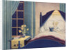 Illustration of Woman Reading in Bed by Anonymous