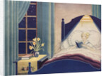 Illustration of Woman Reading in Bed by Corbis