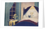 Illustration of Woman Reading in Bed by Anonymous