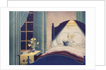 Illustration of Woman Reading in Bed by Anonymous
