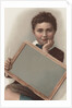 Illustration of Boy Holding Blank Writing Slate by Anonymous