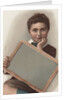 Illustration of Boy Holding Blank Writing Slate by Anonymous