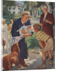 Illustration of Family Welcoming Newborn Home by John Newton Hewitt