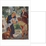 Illustration of Family Welcoming Newborn Home by John Newton Hewitt