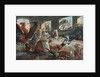 Illustration of Rooster Playing Reveille to Barnful of Animals by Anonymous