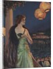 Illustration of Woman at Masked Ball by F.R. Harper