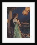 Illustration of Woman at Masked Ball by F.R. Harper
