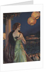 Illustration of Woman at Masked Ball by F.R. Harper