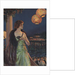 Illustration of Woman at Masked Ball by F.R. Harper
