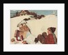 Illustration of Boy and Groceries Falling Off Sled by Anonymous