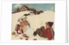Illustration of Boy and Groceries Falling Off Sled by Anonymous