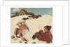 Illustration of Boy and Groceries Falling Off Sled by Anonymous