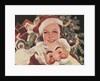 Illustration of Woman with Santa Claus Mask by Anonymous