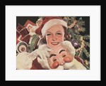 Illustration of Woman with Santa Claus Mask by Anonymous
