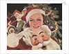 Illustration of Woman with Santa Claus Mask by Anonymous