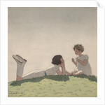 Illustration of Sisters Talking on Hill by Andre Edouard Marty