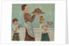 Illustration of Mother and Children Carrying Thanksgiving Dinner by Douglass Crockwell