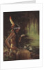 Illustration of an Indian Maiden Holding a Water Lily by Adelaide Hiebel