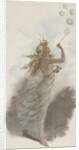 Illustration of Young Woman Blowing Bubbles by Anonymous