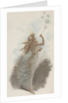 Illustration of Young Woman Blowing Bubbles by Anonymous