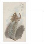 Illustration of Young Woman Blowing Bubbles by Anonymous