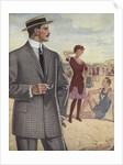 Royal Tailors Illustration of Man Wearing Suit at Beach by Anonymous