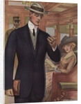Royal Tailors Illustration of Man on Train Looking at Watch by Anonymous