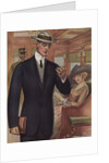 Royal Tailors Illustration of Man on Train Looking at Watch by Anonymous