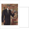 Royal Tailors Illustration of Man on Train Looking at Watch by Anonymous