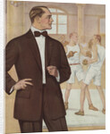 Royal Tailors Illustration of Man in Suit at Boxing Gym by Anonymous