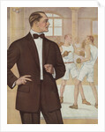 Royal Tailors Illustration of Man in Suit at Boxing Gym by Anonymous