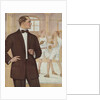 Royal Tailors Illustration of Man in Suit at Boxing Gym by Anonymous