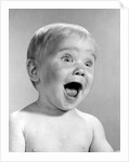 1960s Portrait Baby With Eyes And Mouth Wide Open by Anonymous