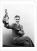 1920s 1930s Man Holding Up Huge Distorted Beer Bottle In One Hand And A Regular Size Glass Of Beer In Other by Anonymous