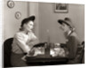 1940s 2 Women Dining Talking Restaurant Table by Anonymous
