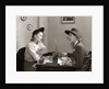 1940s 2 Women Dining Talking Restaurant Table by Anonymous