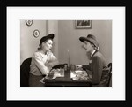 1940s 2 Women Dining Talking Restaurant Table by Anonymous